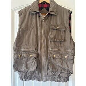 Vintage Ozark Trail Men’s Utility Vest Brown Flannel Lined Size M